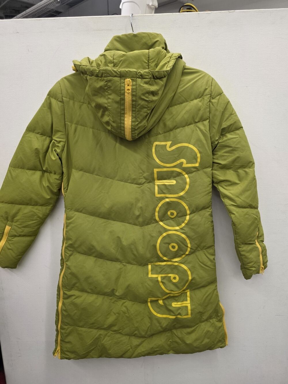 Peanuts Snoopy Green Mid Length Puffer Jacket W/hood Women's Size Medium